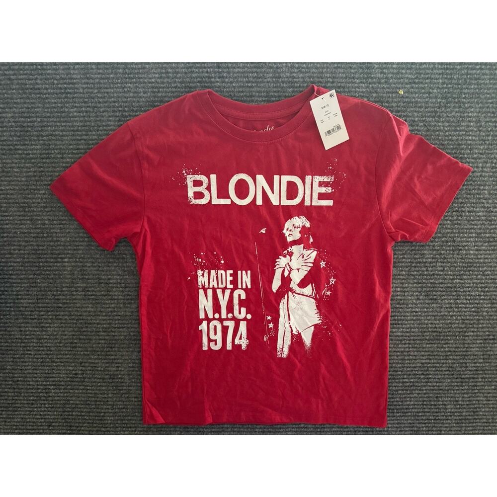 Youth Retro NYC Music T-Shirt Rock N Roll. Blondie. Size Small 6/7 NWT Red